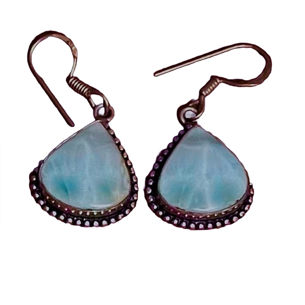 Larimar earrings. SS. Beautiful.